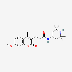 molecular formula C23H32N2O4 B4471237 3-(7-methoxy-4-methyl-2-oxo-2H-chromen-3-yl)-N-(2,2,6,6-tetramethylpiperidin-4-yl)propanamide 