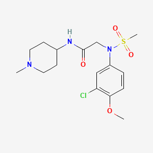 molecular formula C16H24ClN3O4S B4471247 N~2~-(3-chloro-4-methoxyphenyl)-N~1~-(1-methyl-4-piperidinyl)-N~2~-(methylsulfonyl)glycinamide 