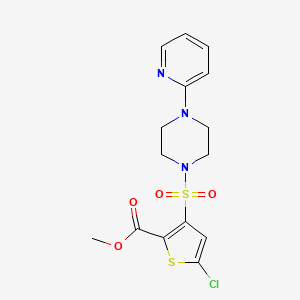 molecular formula C15H16ClN3O4S2 B4471250 METHYL 5-CHLORO-3-{[4-(2-PYRIDYL)PIPERAZINO]SULFONYL}-2-THIOPHENECARBOXYLATE 