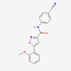 molecular formula C18H13N3O3 B4471287 N-(4-cyanophenyl)-5-(2-methoxyphenyl)-1,2-oxazole-3-carboxamide 