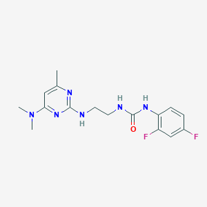 molecular formula C16H20F2N6O B4471354 N-(2,4-difluorophenyl)-N'-(2-{[4-(dimethylamino)-6-methyl-2-pyrimidinyl]amino}ethyl)urea 