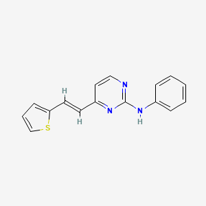 molecular formula C16H13N3S B4471431 N-PHENYL-4-[(1E)-2-(THIOPHEN-2-YL)ETHENYL]PYRIMIDIN-2-AMINE 