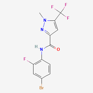 molecular formula C12H8BrF4N3O B4471562 N-(4-bromo-2-fluorophenyl)-1-methyl-5-(trifluoromethyl)-1H-pyrazole-3-carboxamide 