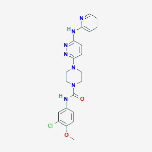 molecular formula C21H22ClN7O2 B4471575 N-(3-chloro-4-methoxyphenyl)-4-[6-(2-pyridinylamino)-3-pyridazinyl]-1-piperazinecarboxamide 