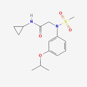 molecular formula C15H22N2O4S B4471594 N~1~-cyclopropyl-N~2~-(3-isopropoxyphenyl)-N~2~-(methylsulfonyl)glycinamide 