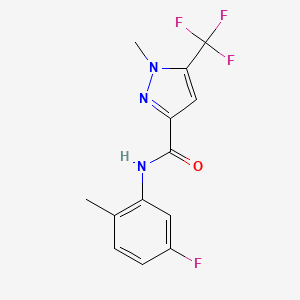 molecular formula C13H11F4N3O B4471828 N-(5-fluoro-2-methylphenyl)-1-methyl-5-(trifluoromethyl)-1H-pyrazole-3-carboxamide 