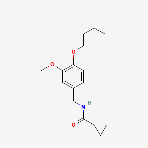 molecular formula C17H25NO3 B4471830 N-[3-methoxy-4-(3-methylbutoxy)benzyl]cyclopropanecarboxamide 