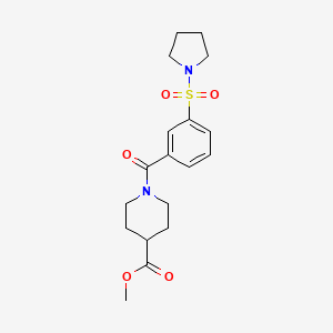 molecular formula C18H24N2O5S B4471890 METHYL 1-[3-(PYRROLIDINE-1-SULFONYL)BENZOYL]PIPERIDINE-4-CARBOXYLATE 