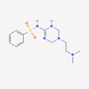 molecular formula C13H21N5O2S B4471897 N-{5-[2-(dimethylamino)ethyl]-1,4,5,6-tetrahydro-1,3,5-triazin-2-yl}benzenesulfonamide 