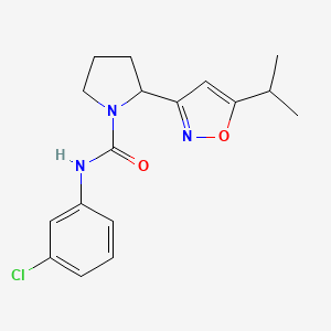 molecular formula C17H20ClN3O2 B4471905 N-(3-Chlorophenyl)-2-[5-(propan-2-YL)-1,2-oxazol-3-YL]pyrrolidine-1-carboxamide 