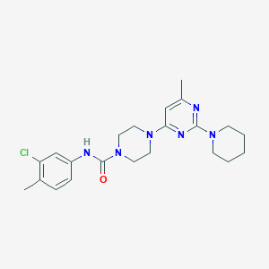 molecular formula C22H29ClN6O B4471925 N-(3-chloro-4-methylphenyl)-4-[6-methyl-2-(1-piperidinyl)-4-pyrimidinyl]-1-piperazinecarboxamide 