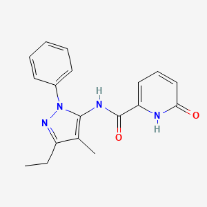 molecular formula C18H18N4O2 B4471942 N-(3-ethyl-4-methyl-1-phenyl-1H-pyrazol-5-yl)-6-oxo-1,6-dihydropyridine-2-carboxamide 