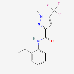 molecular formula C14H14F3N3O B4472097 N-(2-ethylphenyl)-1-methyl-5-(trifluoromethyl)-1H-pyrazole-3-carboxamide 