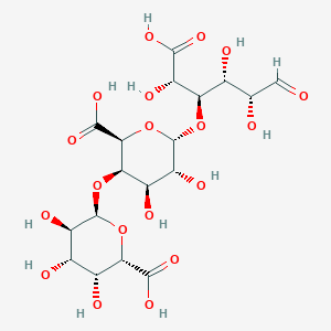 molecular formula C18H26O19 B044721 (2S,3R,4S,5R,6S)-6-[(2S,3R,4R,5R,6S)-2-carboxy-6-[(1S,2R,3R,4R)-1-carboxy-1,3,4-trihydroxy-5-oxopentan-2-yl]oxy-4,5-dihydroxyoxan-3-yl]oxy-3,4,5-trihydroxyoxane-2-carboxylic acid CAS No. 6037-45-2