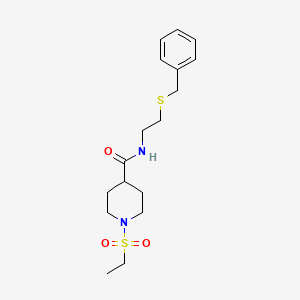 molecular formula C17H26N2O3S2 B4472123 N-[2-(benzylsulfanyl)ethyl]-1-(ethanesulfonyl)piperidine-4-carboxamide 