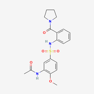 molecular formula C20H23N3O5S B4472168 N-(2-METHOXY-5-{[2-(PYRROLIDINE-1-CARBONYL)PHENYL]SULFAMOYL}PHENYL)ACETAMIDE 