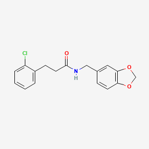 molecular formula C17H16ClNO3 B4472205 N-(1,3-benzodioxol-5-ylmethyl)-3-(2-chlorophenyl)propanamide 