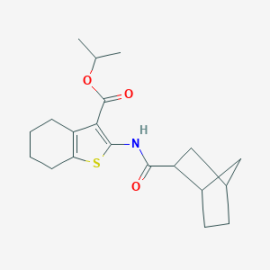 molecular formula C20H27NO3S B447230 Isopropyl 2-[(bicyclo[2.2.1]hept-2-ylcarbonyl)amino]-4,5,6,7-tetrahydro-1-benzothiophene-3-carboxylate 