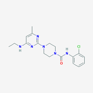molecular formula C18H23ClN6O B4472342 N-(2-chlorophenyl)-4-[4-(ethylamino)-6-methyl-2-pyrimidinyl]-1-piperazinecarboxamide 