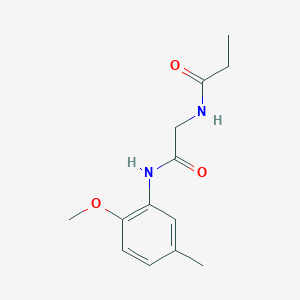 molecular formula C13H18N2O3 B4472353 N-{2-[(2-methoxy-5-methylphenyl)amino]-2-oxoethyl}propanamide 