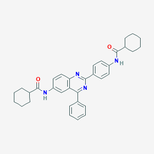 molecular formula C34H36N4O2 B447243 N-[2-(4-CYCLOHEXANEAMIDOPHENYL)-4-PHENYLQUINAZOLIN-6-YL]CYCLOHEXANECARBOXAMIDE 