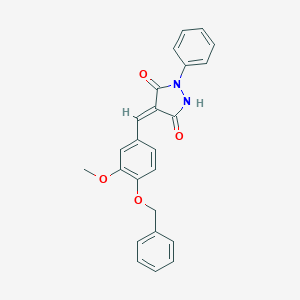 molecular formula C24H20N2O4 B447257 4-[4-(Benzyloxy)-3-methoxybenzylidene]-1-phenyl-3,5-pyrazolidinedione 