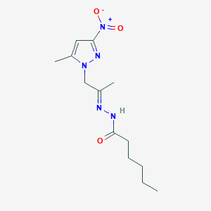 molecular formula C13H21N5O3 B447270 N'-(2-{3-nitro-5-methyl-1H-pyrazol-1-yl}-1-methylethylidene)hexanohydrazide 