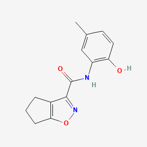 molecular formula C14H14N2O3 B4472938 N-(2-hydroxy-5-methylphenyl)-5,6-dihydro-4H-cyclopenta[d][1,2]oxazole-3-carboxamide 