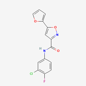 molecular formula C14H8ClFN2O3 B4472952 N-(3-chloro-4-fluorophenyl)-5-(2-furyl)-3-isoxazolecarboxamide 