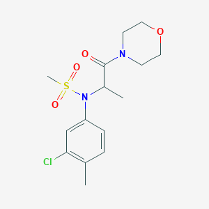 molecular formula C15H21ClN2O4S B4472966 N-(3-chloro-4-methylphenyl)-N-[1-methyl-2-(4-morpholinyl)-2-oxoethyl]methanesulfonamide 