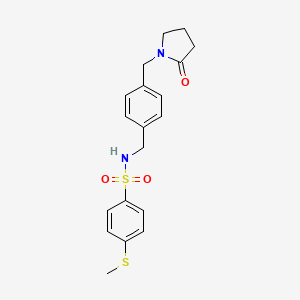 molecular formula C19H22N2O3S2 B4472972 4-(methylthio)-N-{4-[(2-oxo-1-pyrrolidinyl)methyl]benzyl}benzenesulfonamide 
