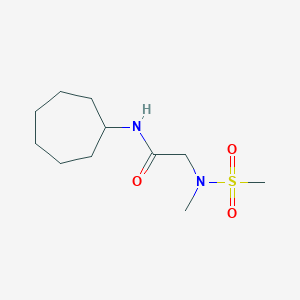 molecular formula C11H22N2O3S B4473056 N-cycloheptyl-2-[methyl(methylsulfonyl)amino]acetamide 