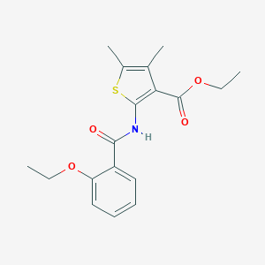 molecular formula C18H21NO4S B447307 ETHYL 2-(2-ETHOXYBENZAMIDO)-4,5-DIMETHYLTHIOPHENE-3-CARBOXYLATE 