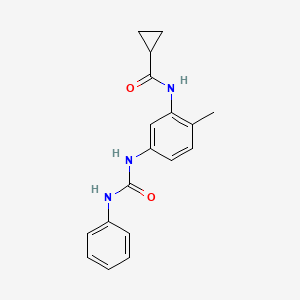 molecular formula C18H19N3O2 B4473089 N-{5-[(anilinocarbonyl)amino]-2-methylphenyl}cyclopropanecarboxamide 