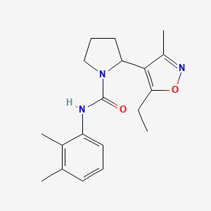 molecular formula C19H25N3O2 B4473132 N-(2,3-dimethylphenyl)-2-(5-ethyl-3-methyl-1,2-oxazol-4-yl)pyrrolidine-1-carboxamide 