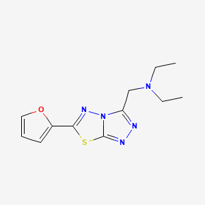 molecular formula C12H15N5OS B4473140 N-ethyl-N-{[6-(furan-2-yl)[1,2,4]triazolo[3,4-b][1,3,4]thiadiazol-3-yl]methyl}ethanamine 