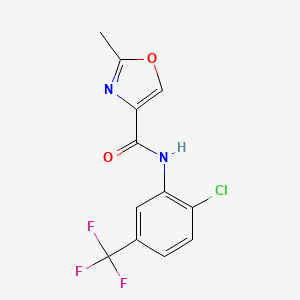 molecular formula C12H8ClF3N2O2 B4473244 N-[2-chloro-5-(trifluoromethyl)phenyl]-2-methyl-1,3-oxazole-4-carboxamide 