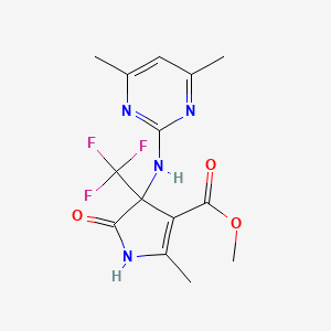 molecular formula C14H15F3N4O3 B4473251 methyl 4-[(4,6-dimethyl-2-pyrimidinyl)amino]-2-methyl-5-oxo-4-(trifluoromethyl)-4,5-dihydro-1H-pyrrole-3-carboxylate 