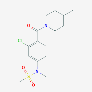 molecular formula C15H21ClN2O3S B4473486 N-[3-chloro-4-(4-methylpiperidine-1-carbonyl)phenyl]-N-methylmethanesulfonamide 