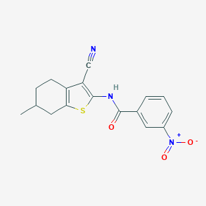 molecular formula C17H15N3O3S B447349 N-(3-cyano-6-methyl-4,5,6,7-tetrahydro-1-benzothiophen-2-yl)-3-nitrobenzamide 