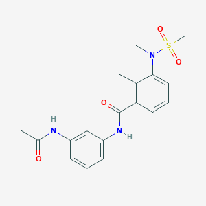 molecular formula C18H21N3O4S B4473539 N-[3-(acetylamino)phenyl]-2-methyl-3-[methyl(methylsulfonyl)amino]benzamide 