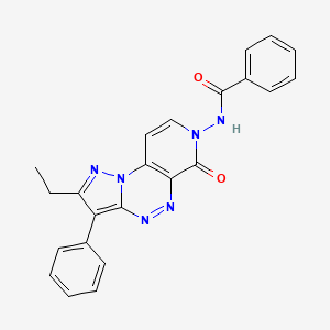 molecular formula C23H18N6O2 B4473860 N-(2-ethyl-6-oxo-3-phenylpyrazolo[5,1-c]pyrido[4,3-e][1,2,4]triazin-7(6H)-yl)benzamide 