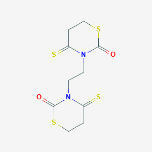 molecular formula C10H12N2O2S4 B044742 2H-1,3-Thiazin-2-one, 3,3'-(1,2-ethanediyl)bis(tetrahydro-4-thioxo- CAS No. 111480-06-9