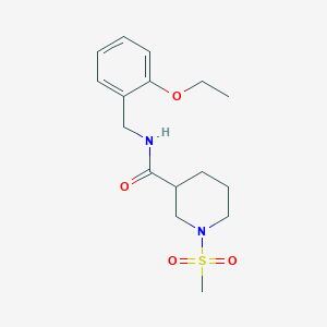 molecular formula C16H24N2O4S B4474471 N-[(2-ETHOXYPHENYL)METHYL]-1-METHANESULFONYLPIPERIDINE-3-CARBOXAMIDE 