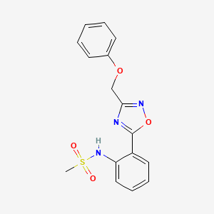molecular formula C16H15N3O4S B4474508 N-{2-[3-(phenoxymethyl)-1,2,4-oxadiazol-5-yl]phenyl}methanesulfonamide 