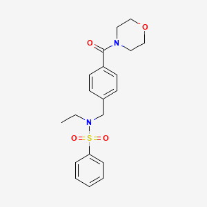 molecular formula C20H24N2O4S B4474524 N-ethyl-N-[4-(4-morpholinylcarbonyl)benzyl]benzenesulfonamide 