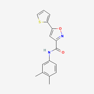 molecular formula C16H14N2O2S B4474544 N-(3,4-dimethylphenyl)-5-(2-thienyl)-3-isoxazolecarboxamide 
