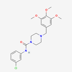 molecular formula C21H26ClN3O4 B4474579 N-(3-chlorophenyl)-4-(3,4,5-trimethoxybenzyl)piperazine-1-carboxamide 