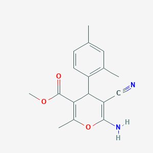 molecular formula C17H18N2O3 B447463 methyl 6-amino-5-cyano-4-(2,4-dimethylphenyl)-2-methyl-4H-pyran-3-carboxylate 