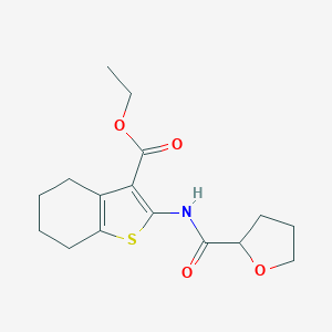 molecular formula C16H21NO4S B447464 Ethyl 2-[(tetrahydrofuran-2-ylcarbonyl)amino]-4,5,6,7-tetrahydro-1-benzothiophene-3-carboxylate 